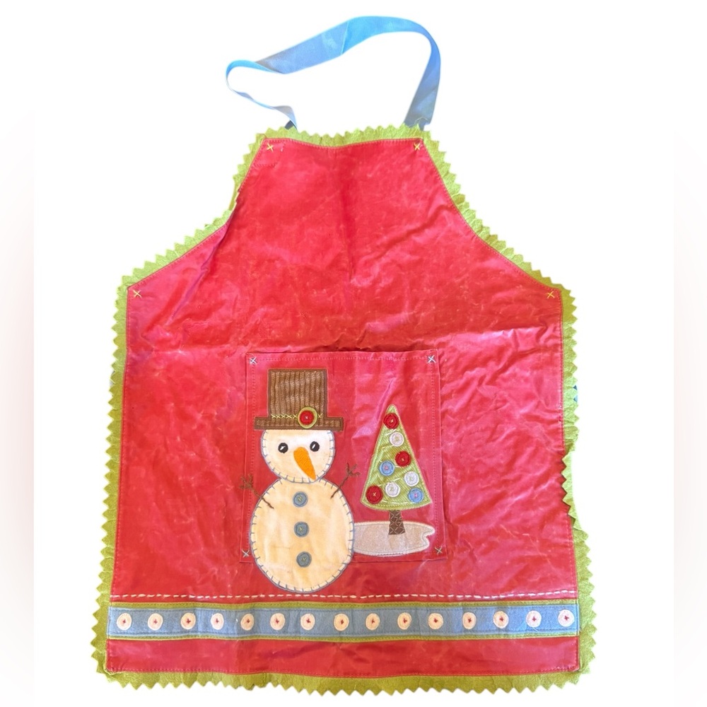 Pottery Barn Kids Red Snowman Apron - Picture 4 of 7